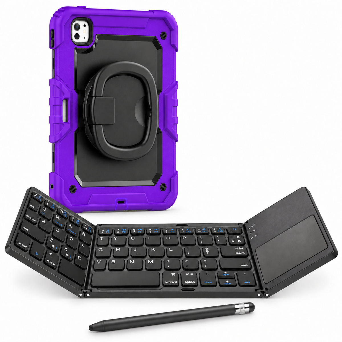 RhinoGuard Traverse 360 fold purple bundle with black ring handle; model-specific case openings vary.