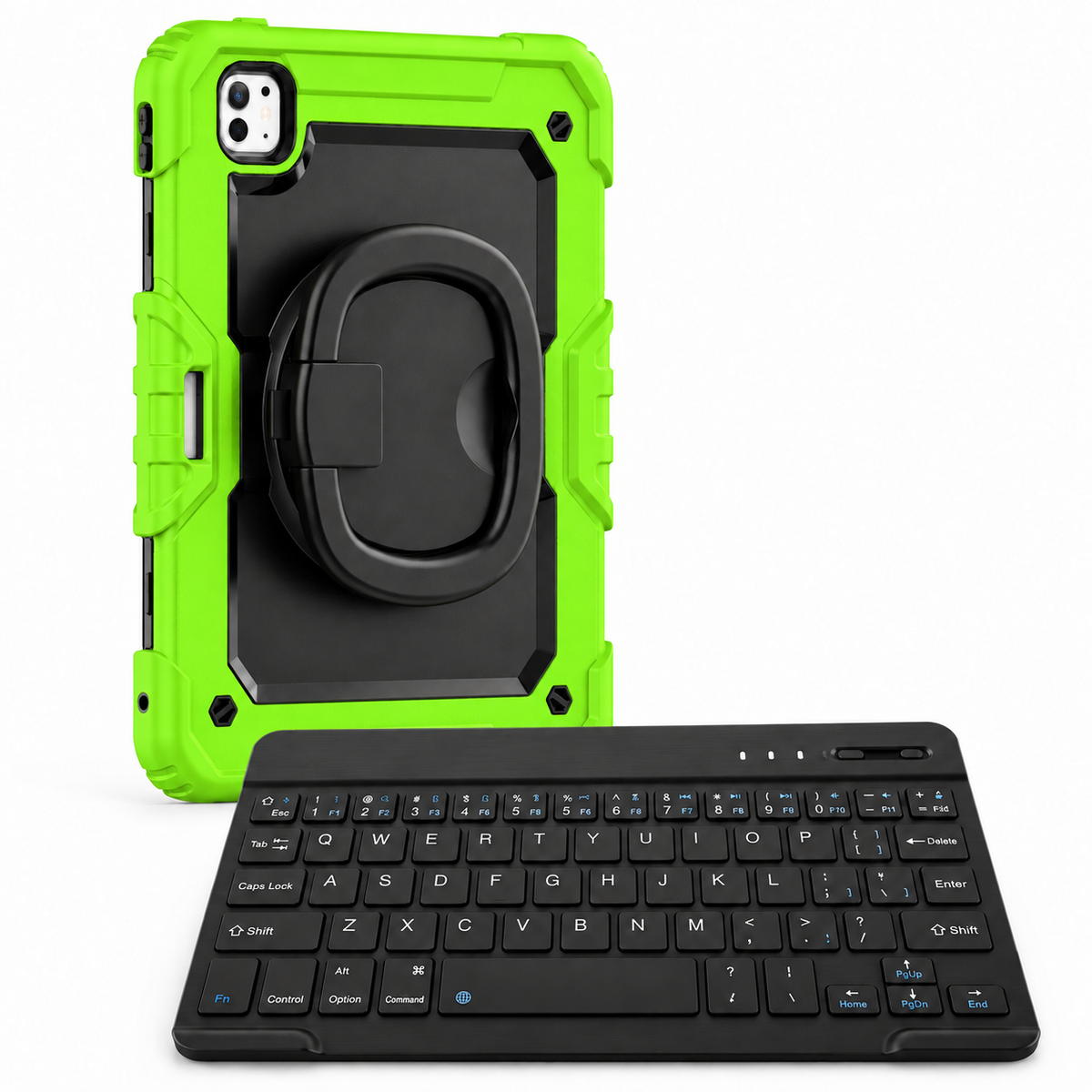 RhinoGuard Traverse 360 workforce yellow green with black ring handle; model-specific case openings vary.