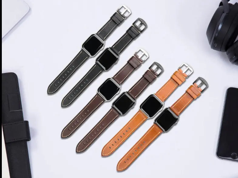 Italian Calfskin Genuine Leather Band For Apple Watch - Pinnacle Luxuries