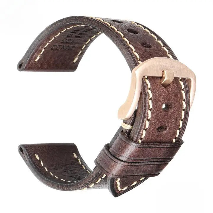 Hand Stitched Genuine Leather 20mm Band For Samsung Watch - Pinnacle Luxuries