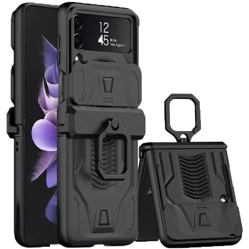 Avontic 360 Armor Magnetic Hinge Ring Case For Samsung Galaxy Z Flip 3 & 4