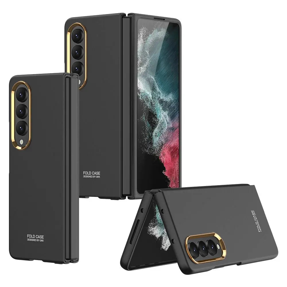 For Samsung Galaxy Z Fold 4 Ultra Thin Color Contact Lens Plated Metal Frame All-inclusive Protection Folding Cell Phone Cover - Pinnacle Luxuries