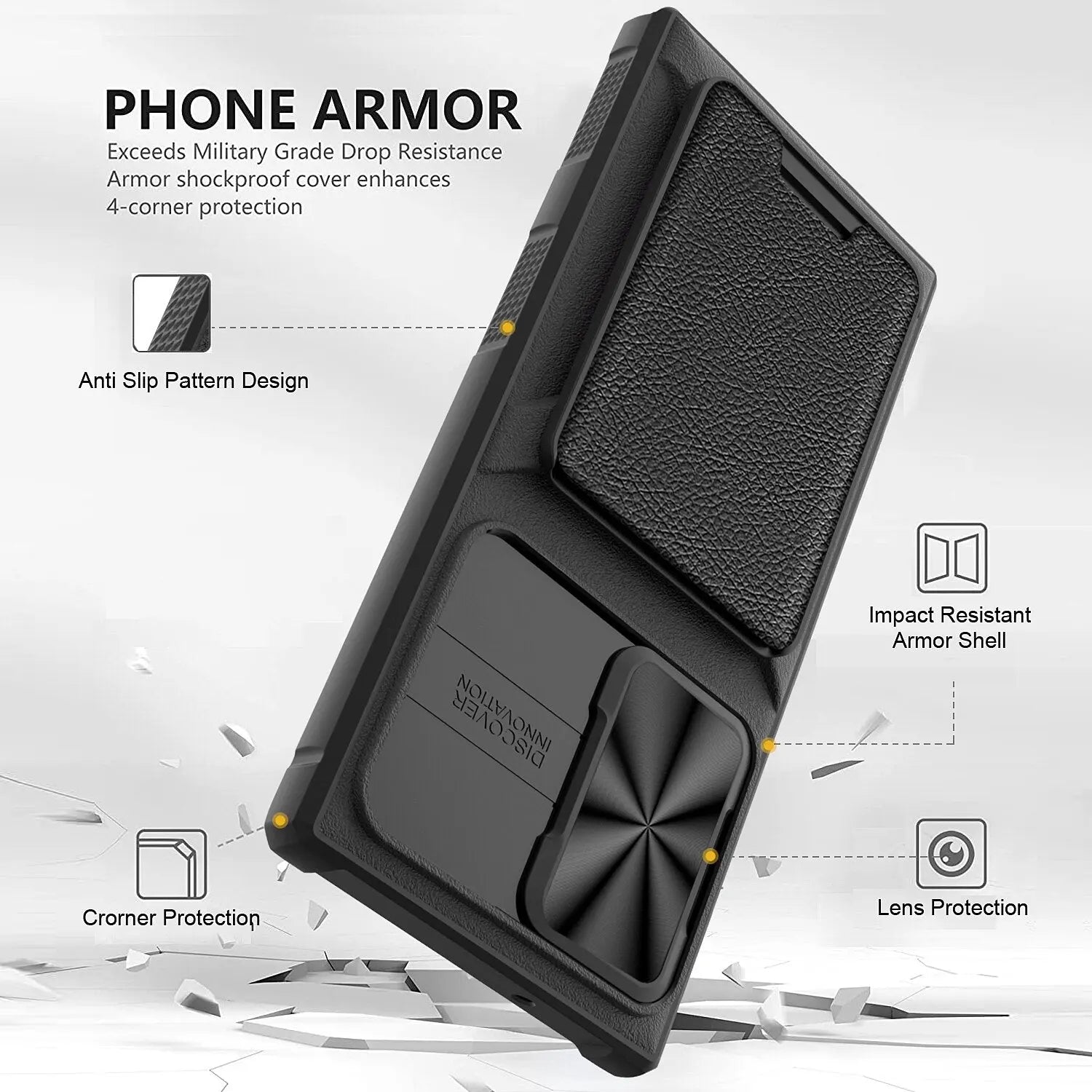 Pinnacle Rugged Shockproof Wallet Card Holder Case For Samsung Galaxy S23 Ultra - Pinnacle Luxuries