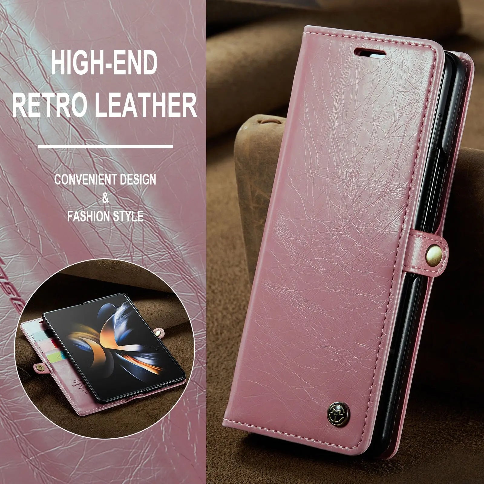 Premium Leather Wallet Case For Samsung Galaxy Z Fold 4 - Pinnacle Luxuries