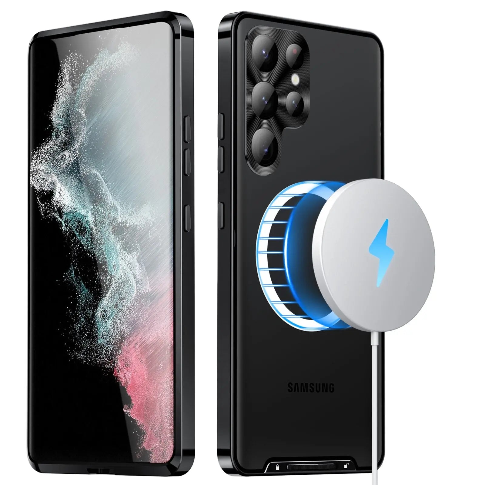 Metal Frosted Back for Samsung Galaxy S23 Ultra S23+ Case, Magnetic Phone Case Compatible with Magafe Charging & Accessories - Pinnacle Luxuries