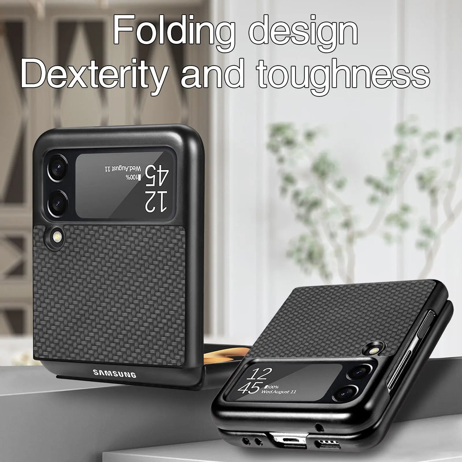 Ultra Thin Carbon Fiber Case For Samsung Galaxy Z Flip Phone - Pinnacle Luxuries
