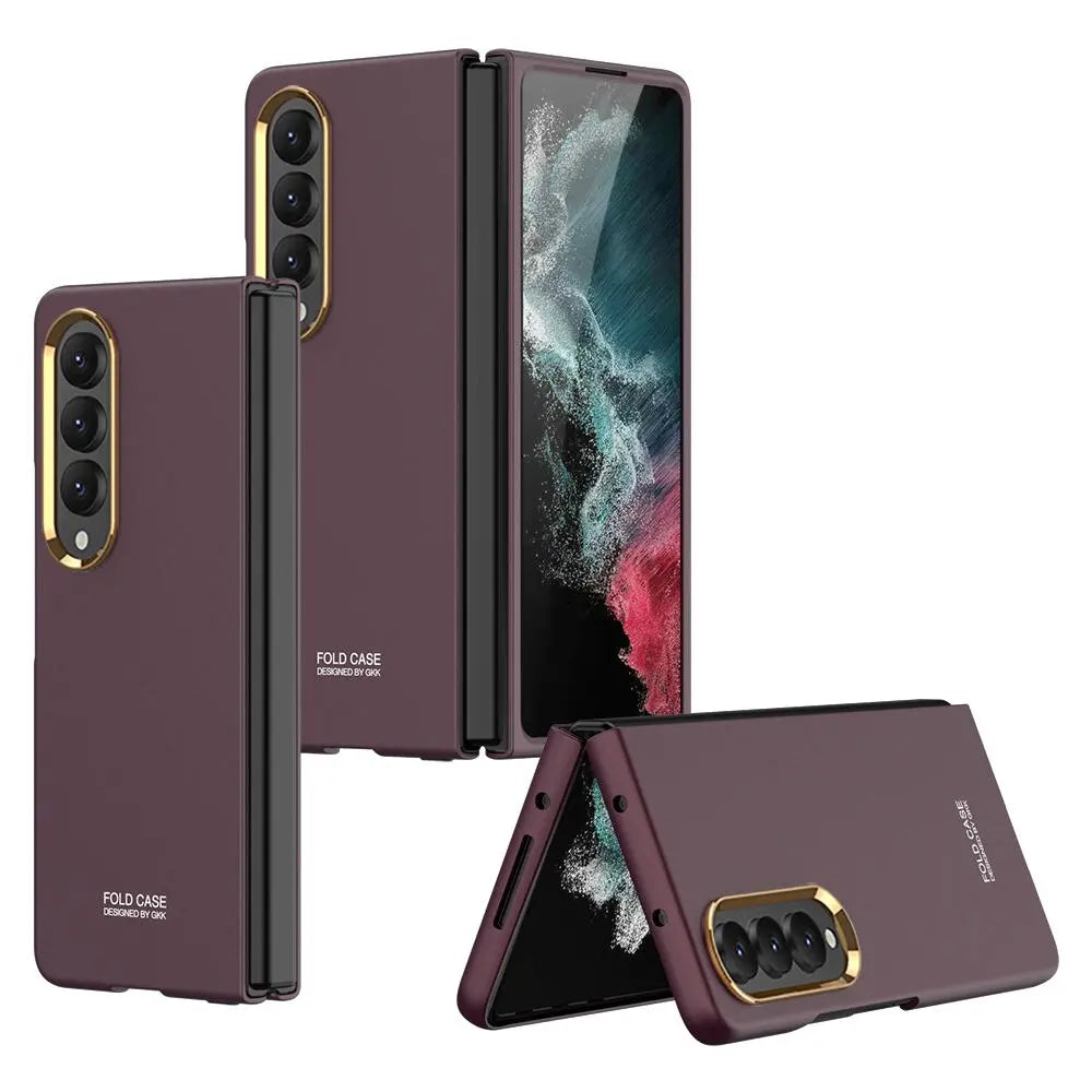 For Samsung Galaxy Z Fold 4 Ultra Thin Color Contact Lens Plated Metal Frame All-inclusive Protection Folding Cell Phone Cover - Avontic