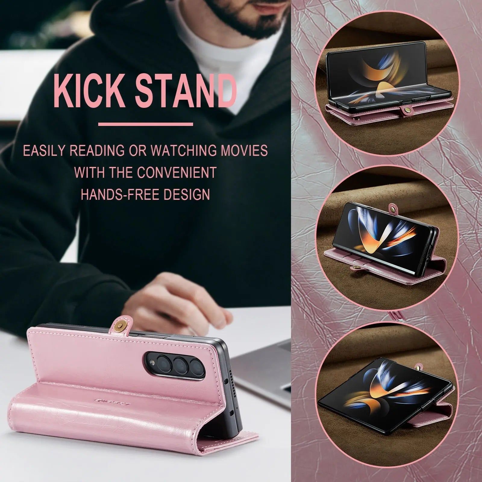 Premium Leather Wallet Case For Samsung Galaxy Z Fold 4 - Pinnacle Luxuries