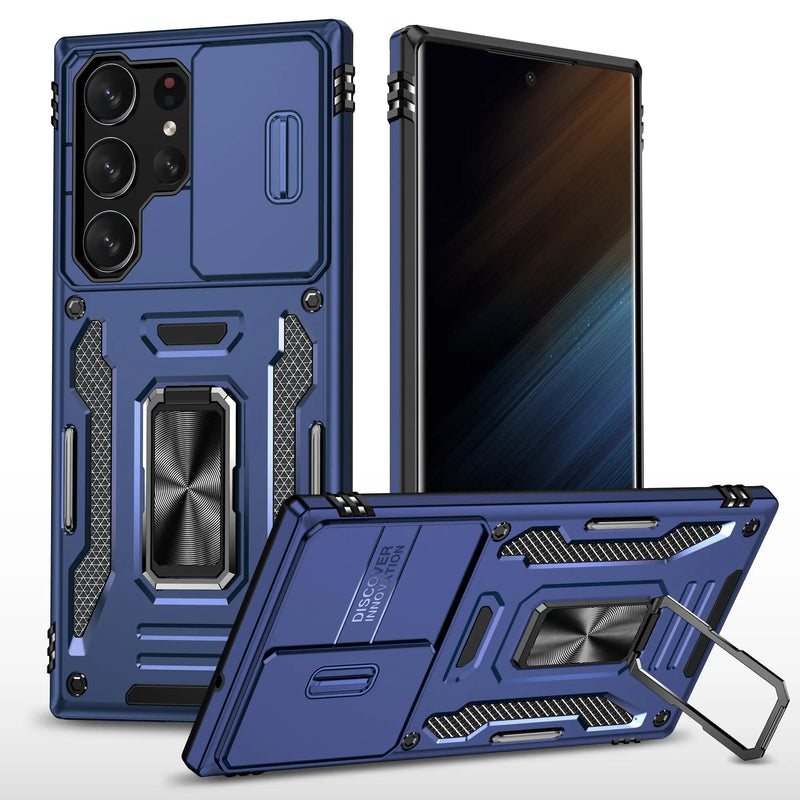 for Samsung Galaxy S23 Ultra S23+ Case with Magnetic Ring Kickstand and Camera Cover Military Grade Shockproof Protective Case - Avontic