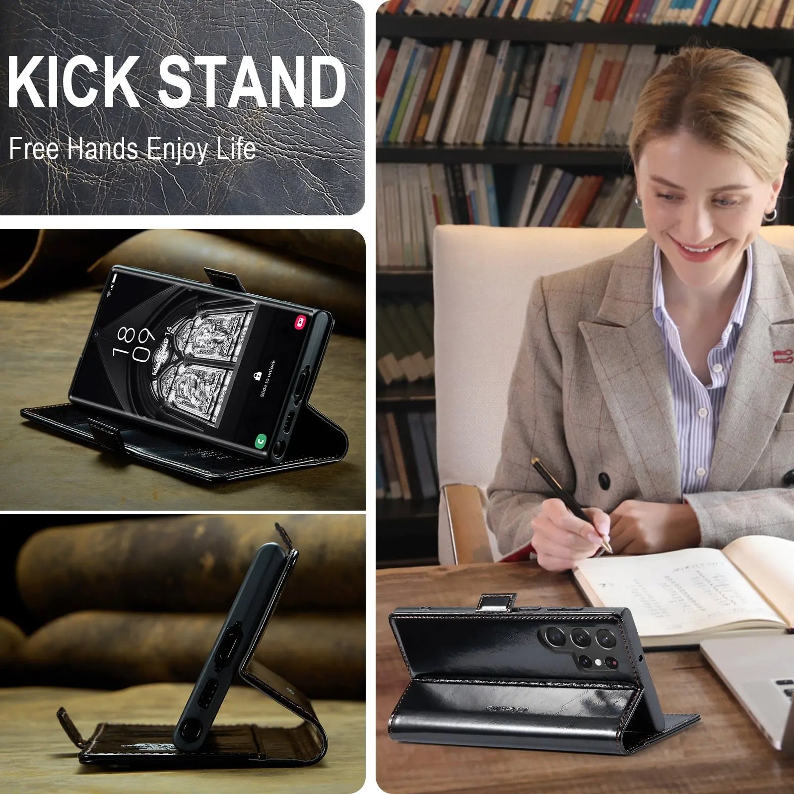 Pinnacle Premium Leather Wallet Case For Samsung Galaxy S23 Ultra - Pinnacle Luxuries