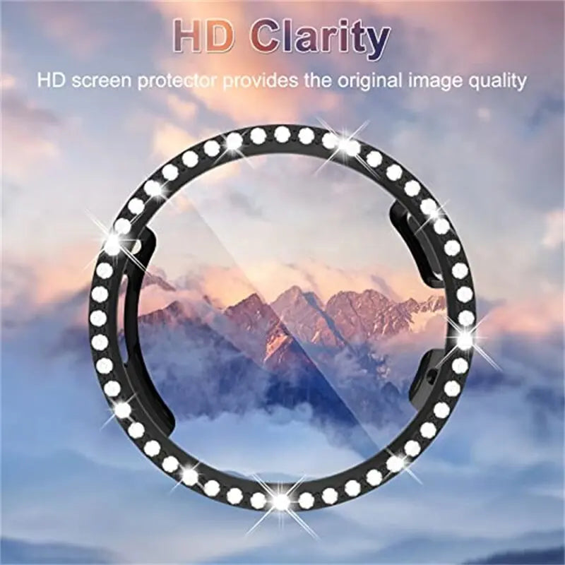 Diamond Case+Glass for Google Pixel Watch Strap PC Bumper Screen Protector Full Bling Cover for Google Pixel Watch Accessories - Pinnacle Luxuries