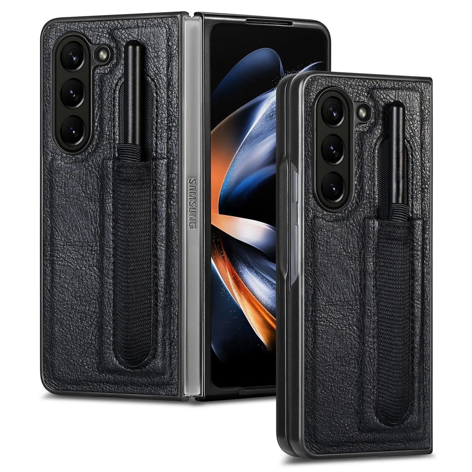 Business Leather Case for Samsung Galaxy Z Fold 5 Fashion with Pen Holder Slim and Fit Original Touch Anti-drop Phone Cover Pinnacle Luxuries