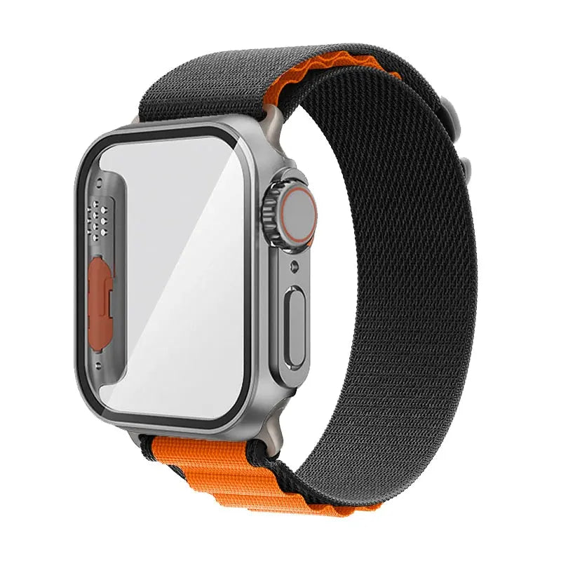 Ultimate Protection Bundle: Nylon Band and Case Screen Protector for Apple Watch - Avontic
