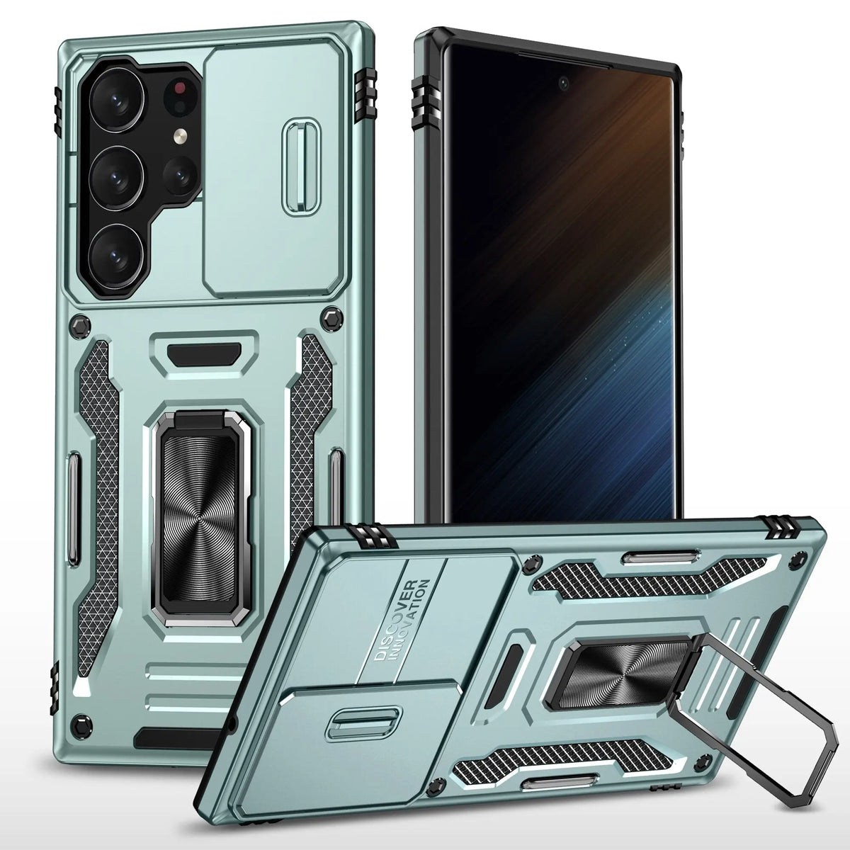 for Samsung Galaxy S23 Ultra S23+ Case with Magnetic Ring Kickstand and Camera Cover Military Grade Shockproof Protective Case - Avontic