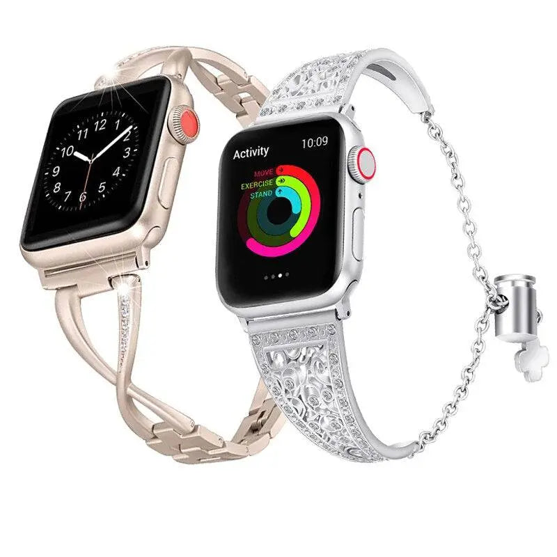Womens Crystal Collection Pair Of Bands For Apple Watch - Avontic