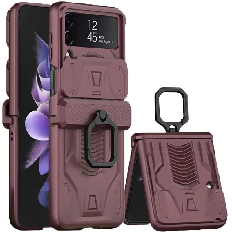Pinnacle 360 Armor Magnetic Hinge Ring Case For Samsung Galaxy Z Flip 3& 4 - Pinnacle Luxuries