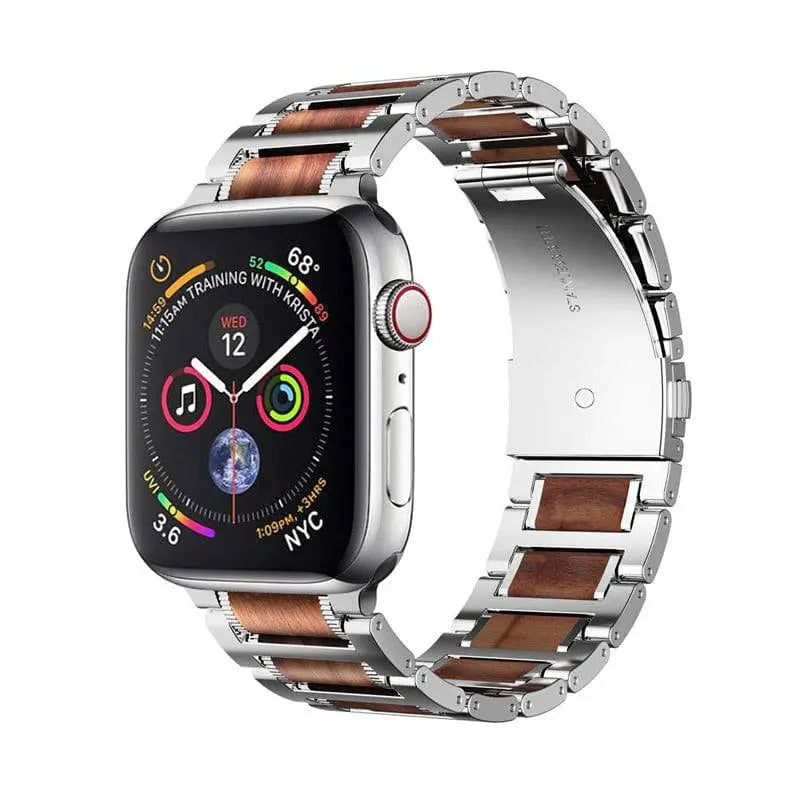 Premium Grade Wooden Steel Custom Apple Watch Band - Avontic