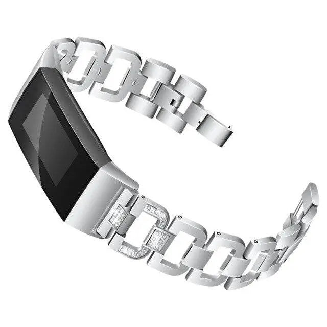 Fitbit Charge 3 & 4 Vita Diamond Stainless Steel Bracelet Band - Avontic
