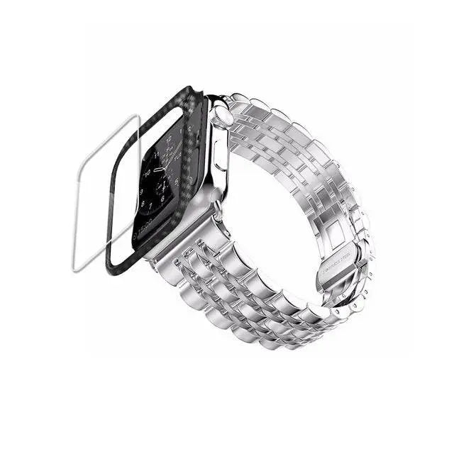 Carbon Fiber Case Stainless Steel Band For Apple Watch - Avontic