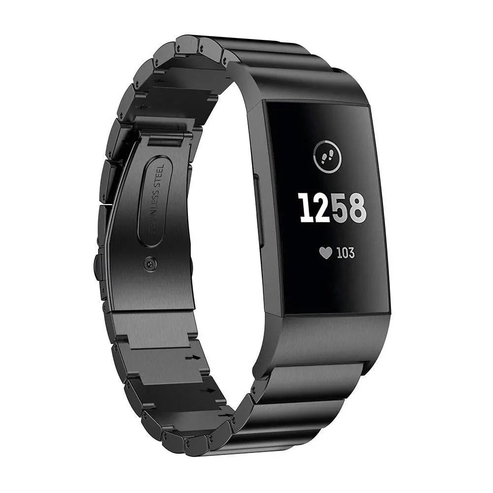 Fitbit Charge 3 & 4 Iconic Stainless Steel Watch Band - Avontic