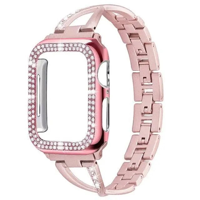 Apple Watch Diamond Luxe Stainless Steel Band With Case - Avontic