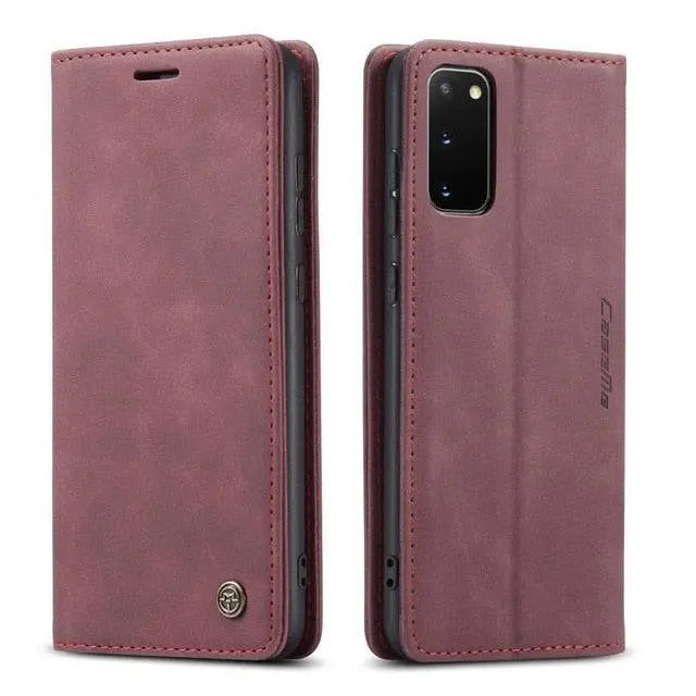 Leather Premium Wallet Phone Case For Samsung Galaxy Phone S20 S20 Plus S20 Ultra S10 S10 Plus - Avontic