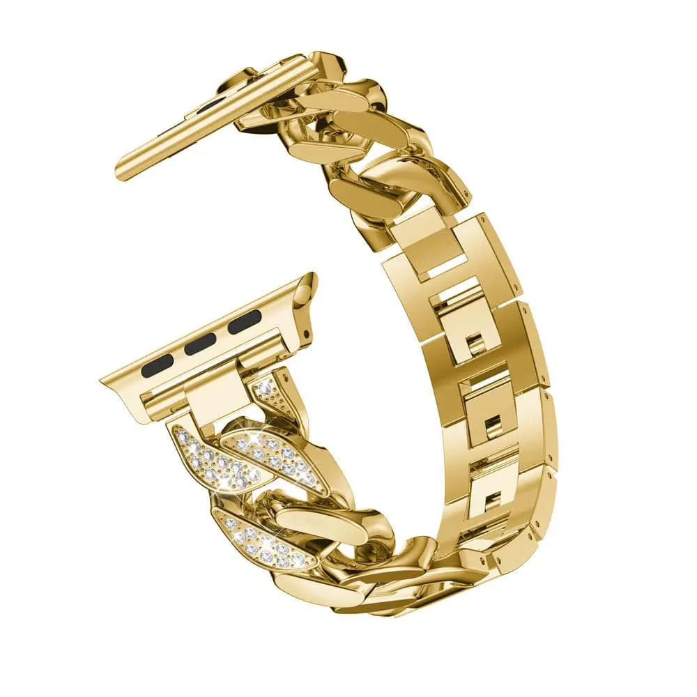 Custom Steel Diamond Link Band For Apple Watch Series 1/2/3/4/5/6 - Avontic