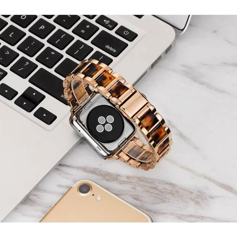 Custom Luxury Stainless Steel Resin Apple Watch Band - Pinnacle Luxuries
