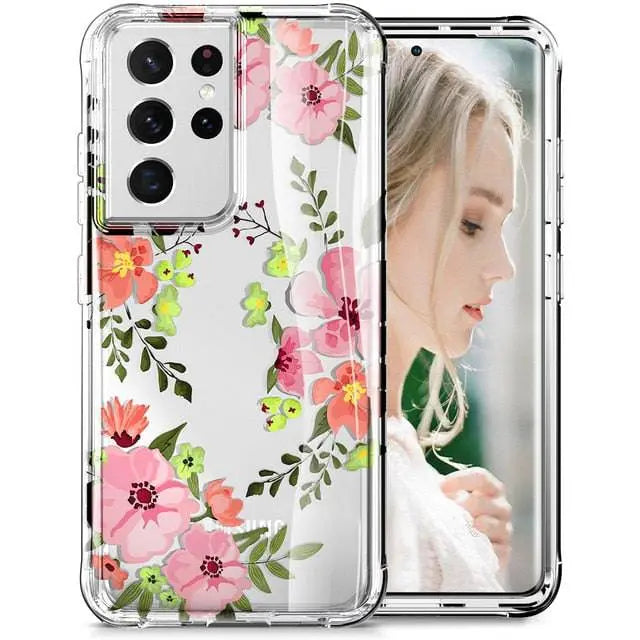 Floral Phone Case For Samsung Galaxy S21/S21 Plus/S21 Ultra 5G - Avontic