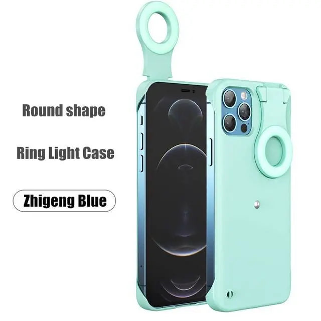 Selfie LED Flash Light Ring iPhone Case For iPhone 12 / iPhone 12 Pro / iPhone 12 Pro Max / iPhone 12 Mini - Avontic