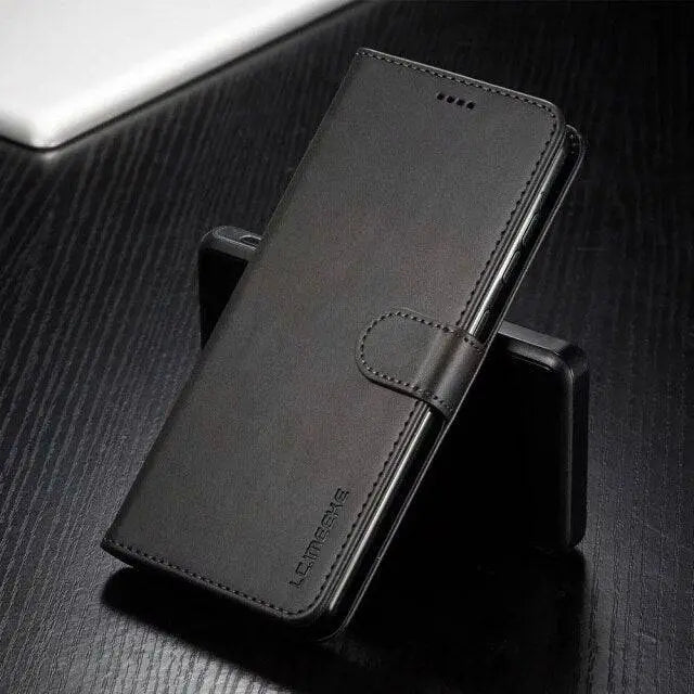 Vintage Genuine Leather Luxury Wallet Case For Samsung Galaxy Phones - Avontic