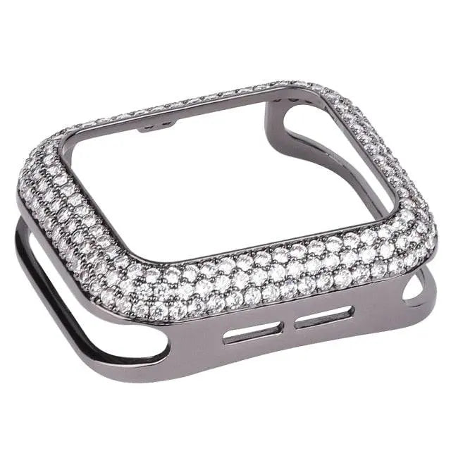 Pristine 18 Karat Rose Gold Plated Diamond Apple Watch Case - Pinnacle Luxuries