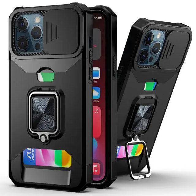 Kickstand Card Holder Camera Protection Case For iPhone 13 / 13 Pro / 13 Pro Max / 13 Mini - Avontic