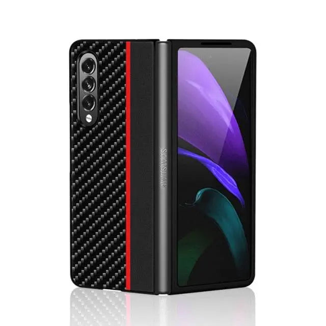 Custom Leather Carbon Fiber Case For Samsung Galaxy Z Fold 3 5G Z Fold 2 - Avontic