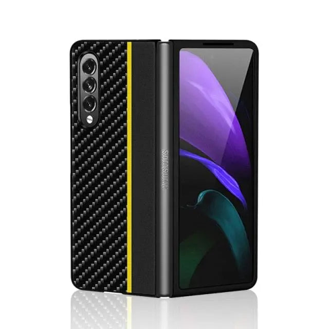 Custom Leather Carbon Fiber Case For Samsung Galaxy Z Fold 3 5G Z Fold 2 - Avontic
