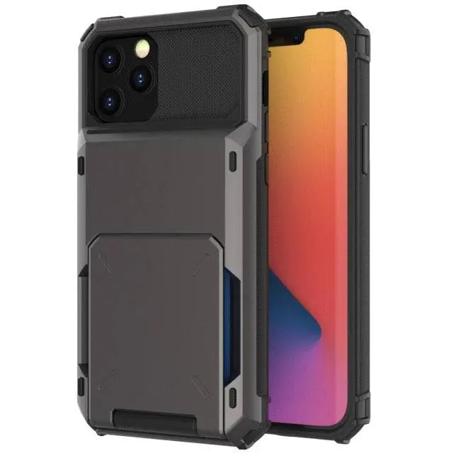 Military Grade Black Mamba Armor Wallet Card Holder For iPhone - Avontic