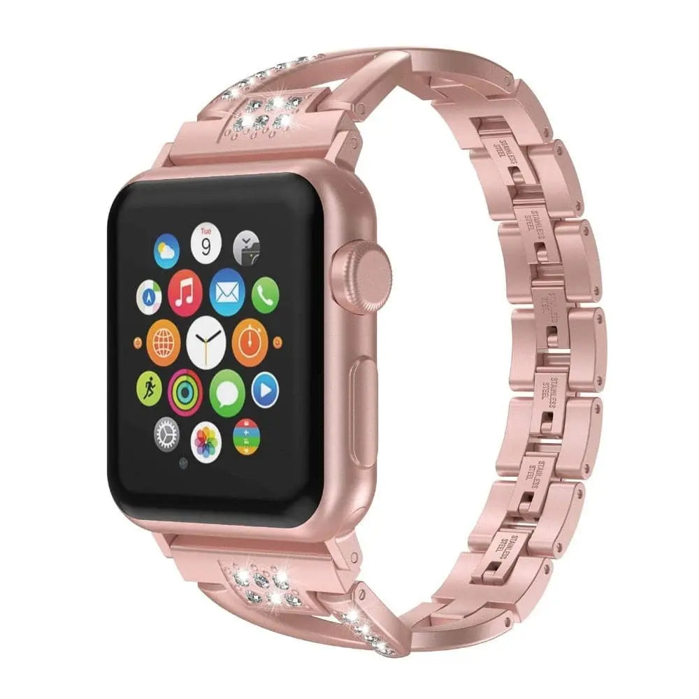 Luxurious Diamond Stud Band For Apple Watch Series 7 41mm 45mm - Pinnacle Luxuries