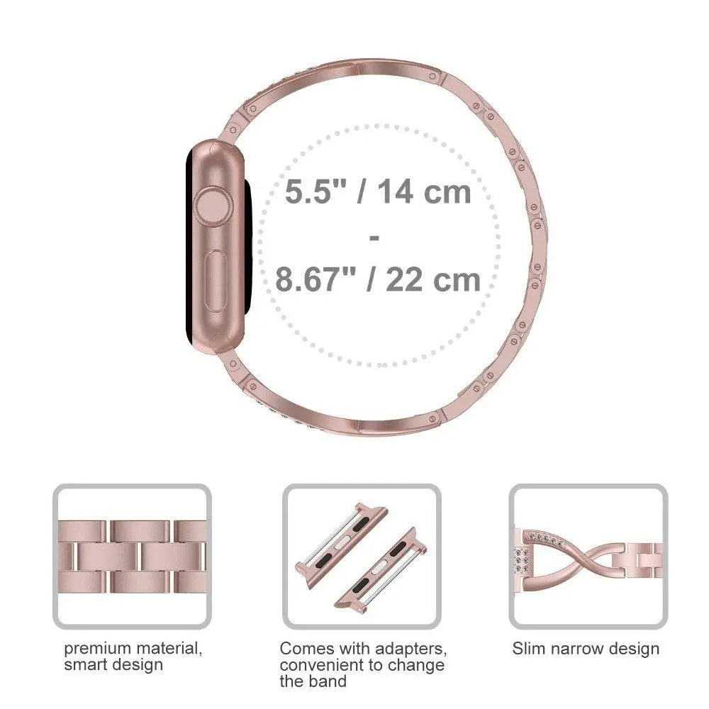 Luxurious Diamond Stud Band For Apple Watch Series 7 41mm 45mm - Pinnacle Luxuries
