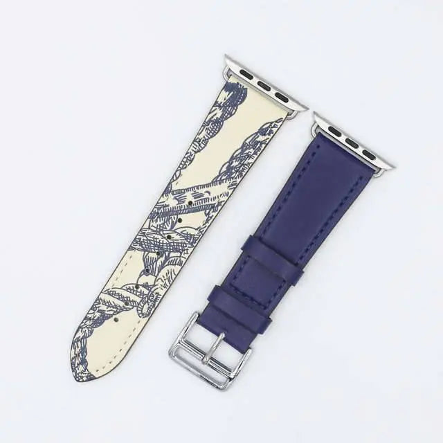 Vintage Genuine Leather Band For Apple Watch Series 7 41mm 45mm - Pinnacle Luxuries