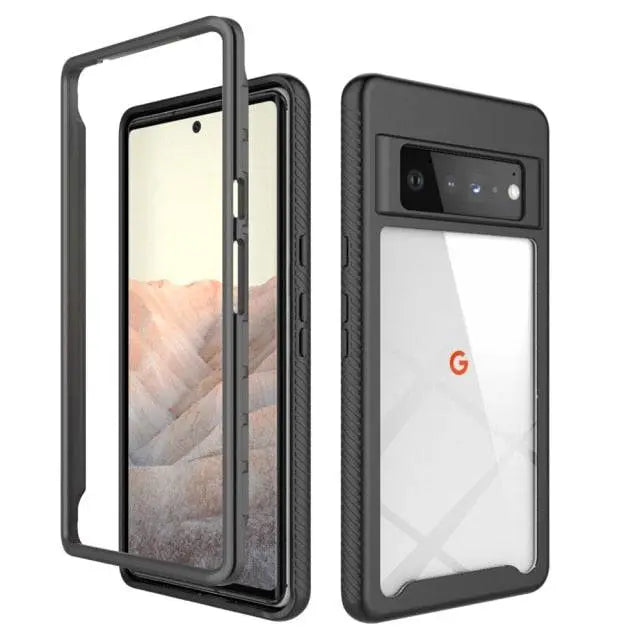 Shockproof Transparent Shield 2 in 1 Hybrid Case For Google Pixel 6 Pro - Avontic