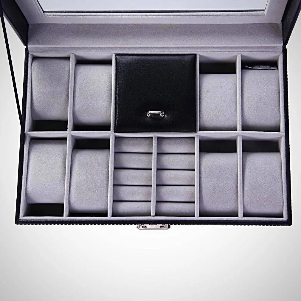 Leather Watch & Jewelry Display Case - Pinnacle Luxuries