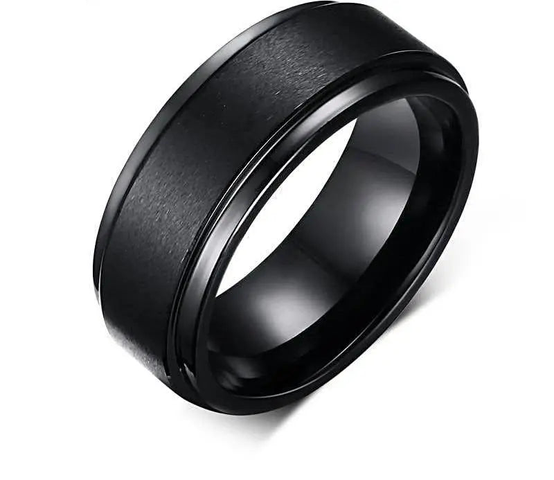 Stealth Black Tungsten Wedding Band - Pinnacle Luxuries