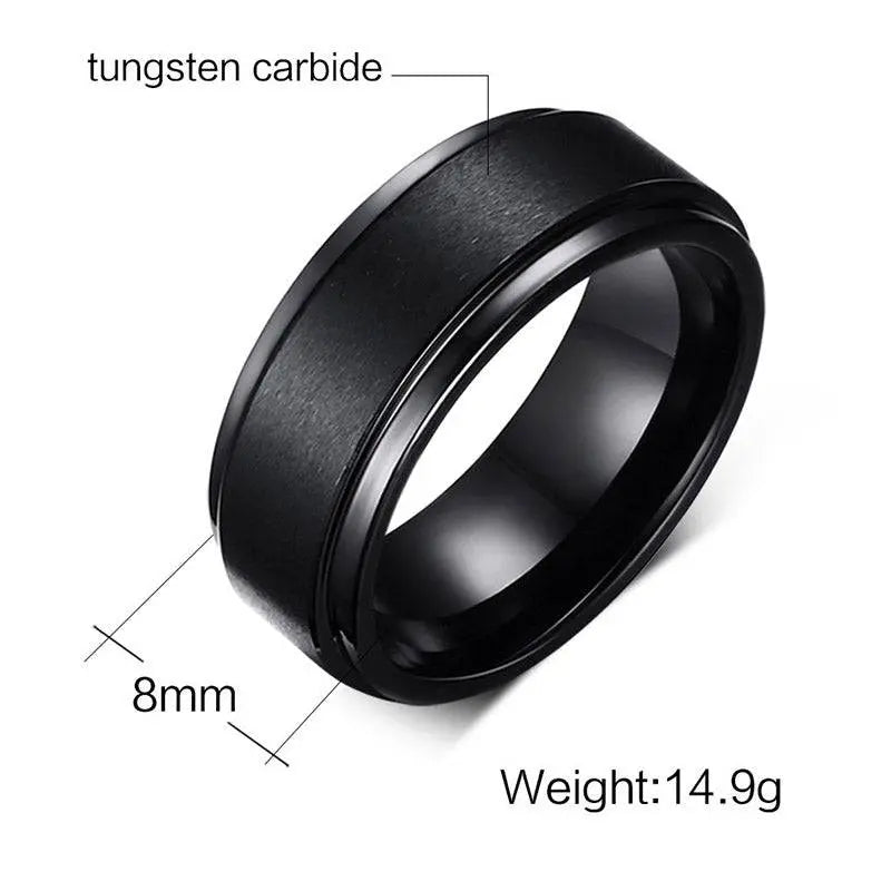 Stealth Black Tungsten Wedding Band - Pinnacle Luxuries