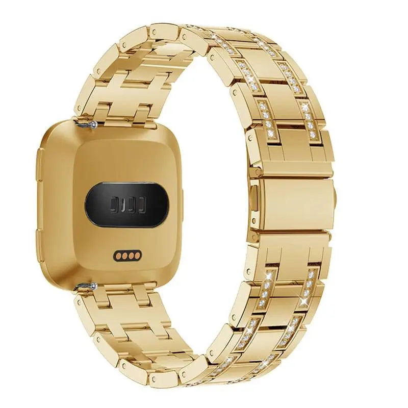 Fitbit Versa Stainless Steel Diamond Womens Watch Band - Pinnacle Luxuries