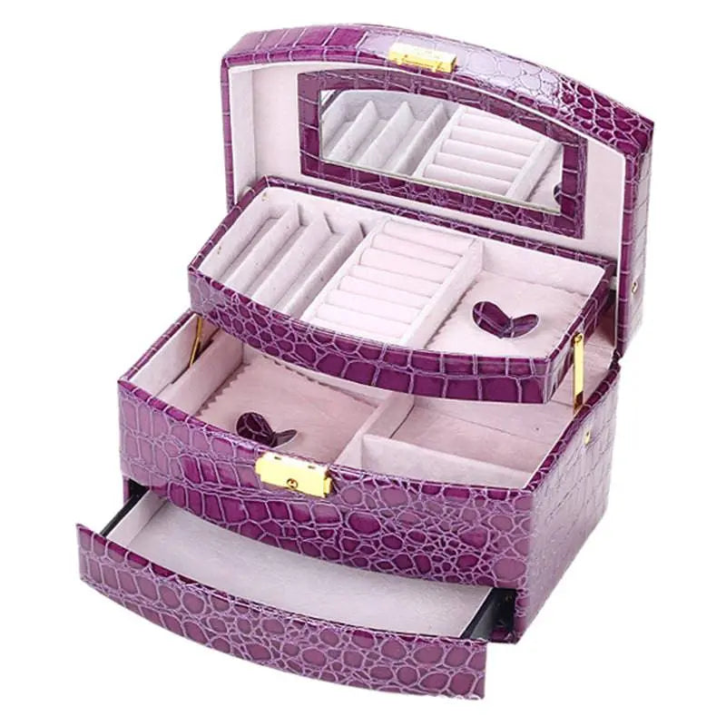 Women's Leather Premiere Jewelry Box - Pinnacle Luxuries