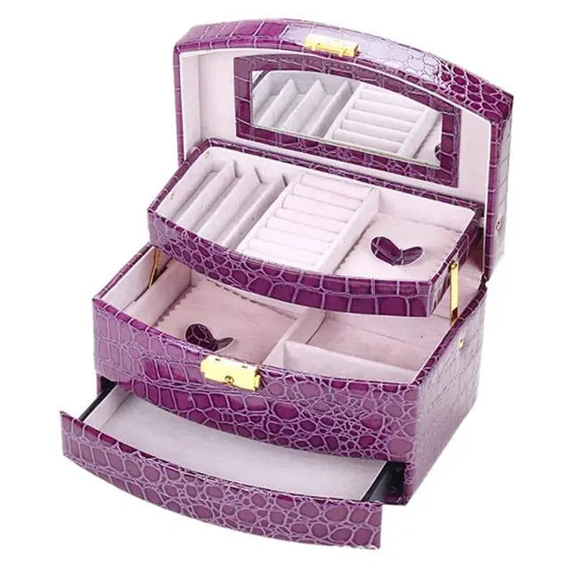 Women's Leather Premiere Jewelry Box - Pinnacle Luxuries