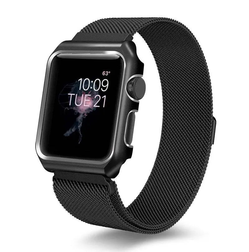 Pristine Apple Watch Stainless Steel Mesh Loop Band Case - Avontic