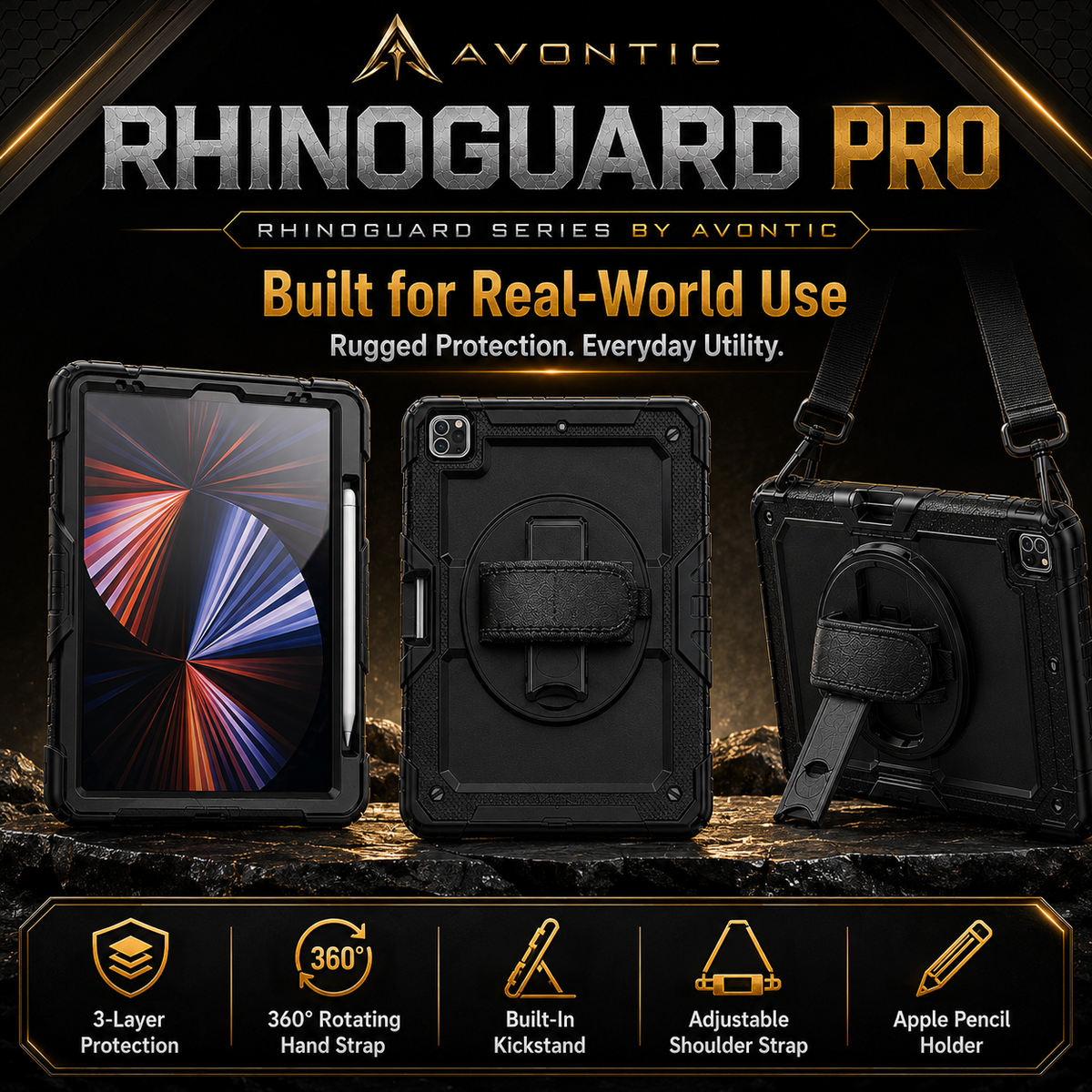 Complete iPad Protection Setup: Case, Screen Protector, Stylus and Carrying