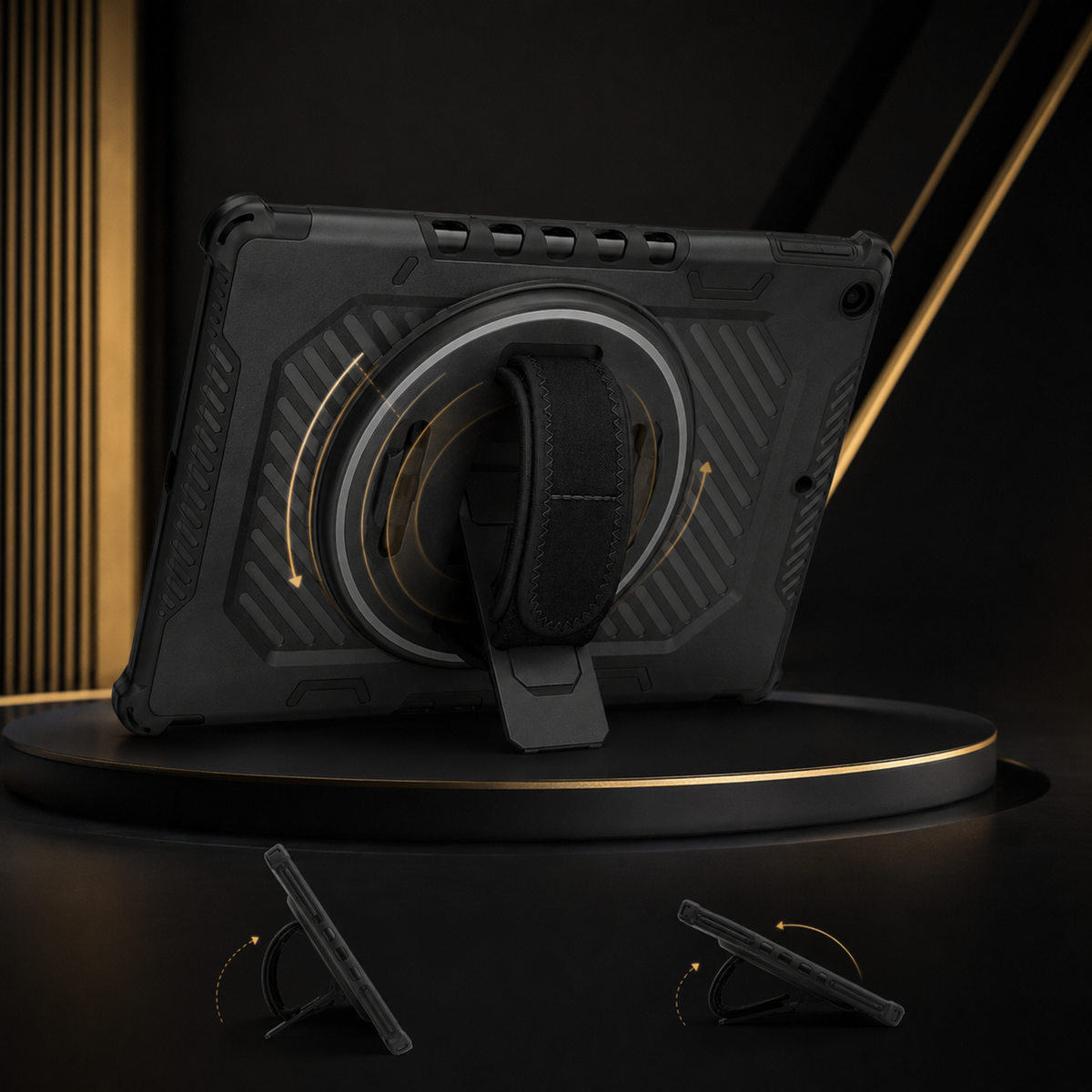 RhinoGuard Galaxy Tab case with 360-degree rotating hand grip and kickstand