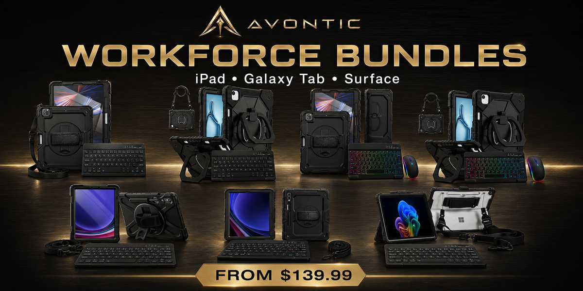 Avontic Tablet WorkForce bundles for iPad, Galaxy Tab and Microsoft Surface